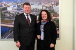 Красноярск. Мэр Сергей Еремин провел рабочую встречу с Чрезвычайным и Полномочным Послом Франции в России Силви-Анес Берманн